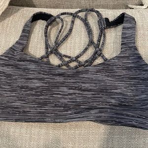 Black Striped Sports Bra Lululemon size 2